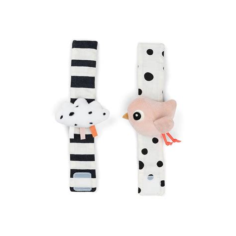 Done by Deer Wrist Rattle Set - 2 Pack - Powder - Happy Clouds Baby ...