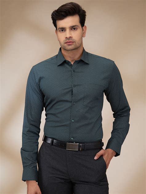Park Avenue Men Green Printed Slim Fit Cotton Formal Shirt – MyRaymond