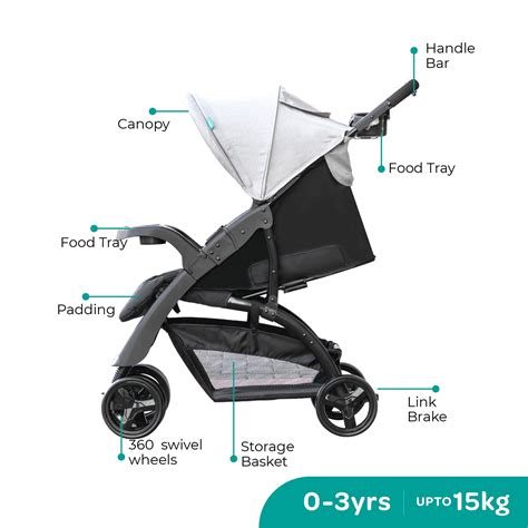 Moon Aria Stroller Birth to 15 kg - Distressed Box - Open Box – Babyluv.in