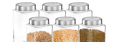 Buy Vency Glass Square Shape Transparent Glass Jars & Containers for ...