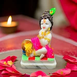 Buy Salvus APP SOLUTIONS Sitting Laddu Gopal Statue in Polyresin ...