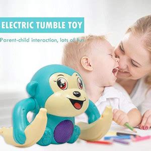 Toyvala Tumbling Rolling Monkey With Voice Sensor, Light, Music ...