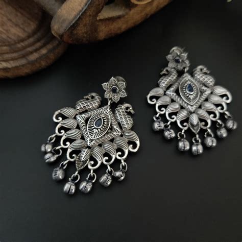 "Ketki" Silver Look Alike Stone Earrings – The Fiona Store