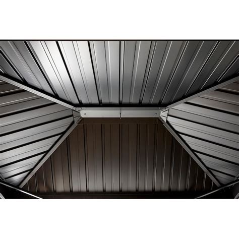 Sojag 10-ft x 10-ft Dakota Square Dark Brown Metal Steel Roof Gazebo ...