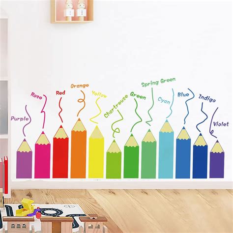 LOMILY Color Educational Wall Decals Kids Large,Nursery India | Ubuy