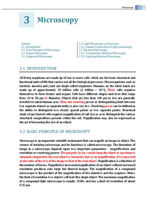 Chapter-3 Microscopy - Microscopy 1 Microscopy Content 3. Introduction ...