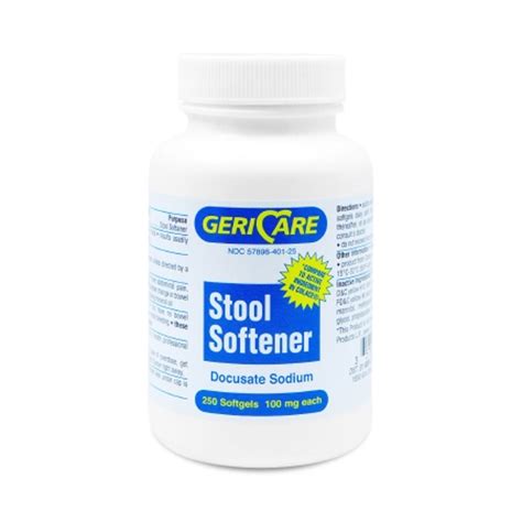 Stool Softener McKesson Brand Softgel 250 per Bottle 100 mg Strength Docusate Sodium ...