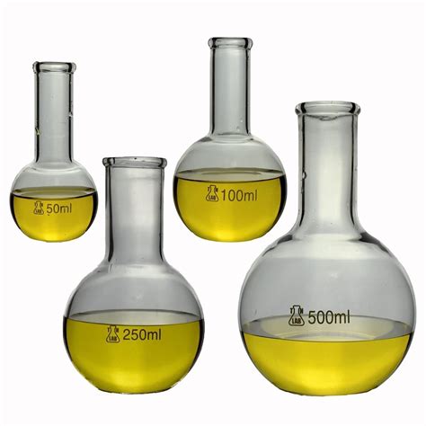TN Lab Flat Bottom Boiling Flask 4-Piece Set 50-100-250-500ml : Amazon ...