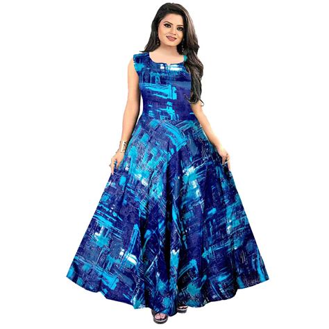 Buy Trendy Fab Women's Maxi Dress (FR_6361_Blue_Free Size) at Amazon.in
