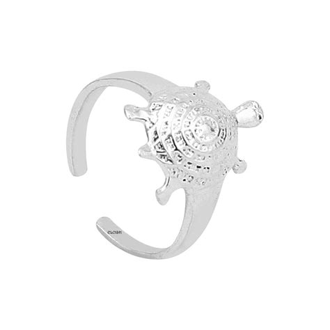 ELOISH Sterling Silver Single Piece Small Turtle Tortoise Toe Ring ...