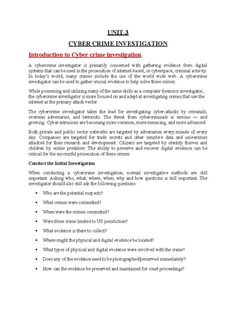 CSF UNIT 3-1: Introduction to Cyber Crime Investigation Techniques ...