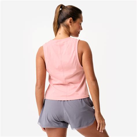 Women's Cotton Cropped Tank Top - Powder Pink