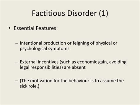 Factitious Disorder at Angela Prasad blog