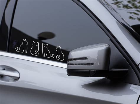 LYOMAN® 4 Cute Cats car Decal Kitten car Sticker Exterior Window ...