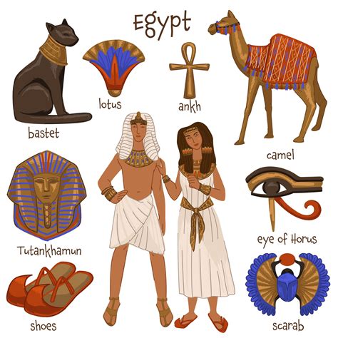 Ancient Egypt people, culture and tradition vector 19486036 Vector Art ...