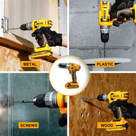 INGCO 20V Drill Machine | Screw Machine | Impact Drill 2 * 2.0 Ah ...