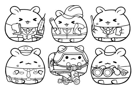 Coloring Pages Of Cute Hamsters