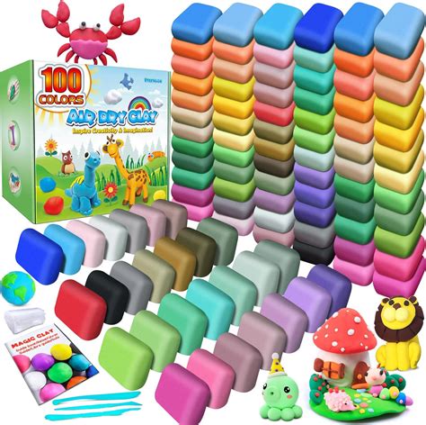 Air Dry Clay 100 Colors, Modeling Clay for Kids, DIY Molding Magic Clay ...