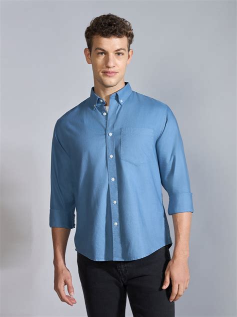 Flux - Relaxed Fit Oxford Shirt - Tex Blue – Espanshe