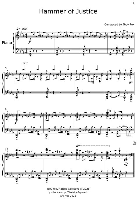 Hammer of Justice - Sheet music