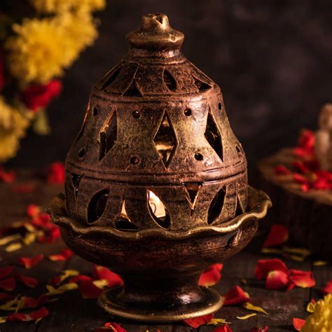 Buy Handmade Festive Terracotta Tealight Holder Online On Zwende