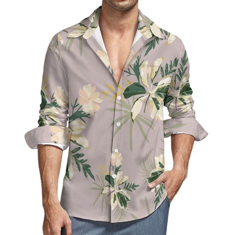 Mens Designer Shirts Plus Size Vintage Buttons Gentleman Long Sleeve ...