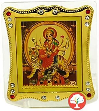 Silver Trees - Maa Durga Golden Plated Acrylic Showpiece Figurine for ...
