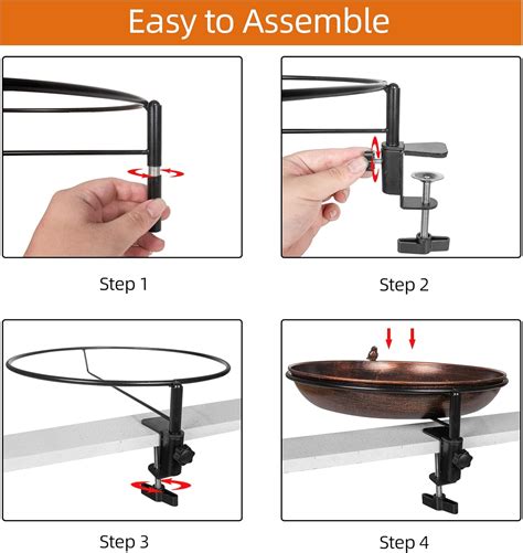 Buy Qipade Deck Mounted Bird Bath, Lightweight Bird Bath with ...