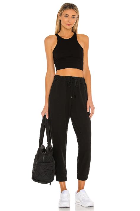Free People High Neck Ribbed Crop Top in Black | REVOLVE