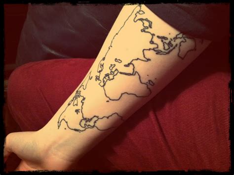 World map tattoo | Best tattoo design ideas
