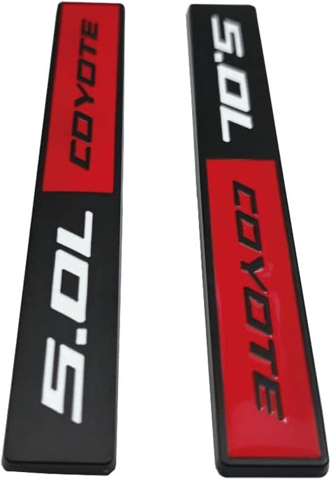 Buy 2Pcs Metal 3D Car Emblem 5.0L Coyote Trunk Turbo Fender V8 Engine ...