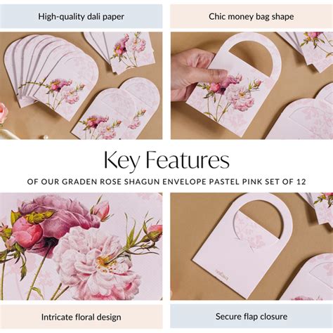 Garden Rose Shagun Envelope Pastel Pink Set Of 12 Online - Premium ...