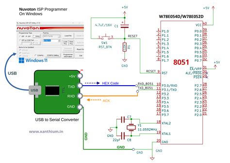 Programming and Uploading Hex Code to Nuvoton W78E052DDG 8051 variant ...