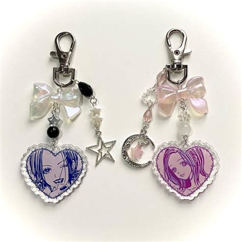 Nana and Hachi matching keychains | Clefairy Jewels