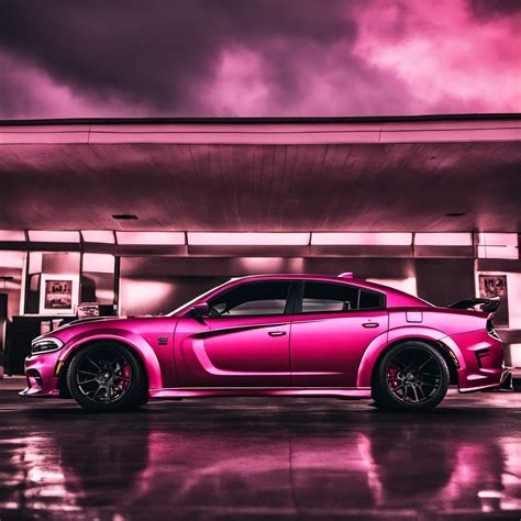 Cyber Pink Dodge Charger - AI Generated Artwork - NightCafe Creator