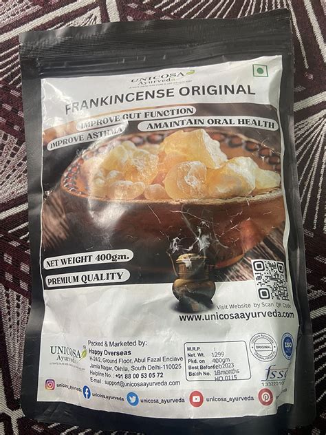 UNICOSA Ayurveda Pure Frankincese Resin 1KG Kunduru | Loban | Monastery ...