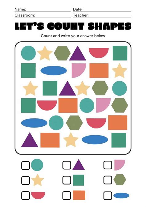 Counting Shapes Worksheet 的图像结果