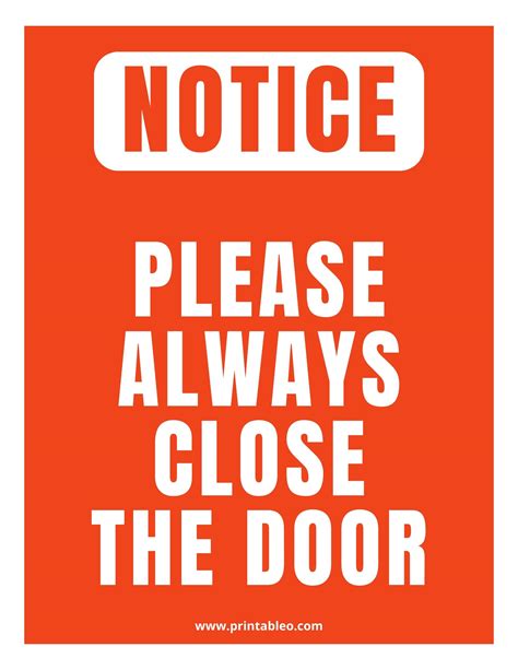 50+ Printable Please Close Door Sign - Printableo.Com