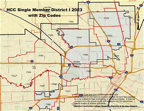 Single Member District I Map with zip codes | Houston City College (HCC) | Local Focus. Global ...