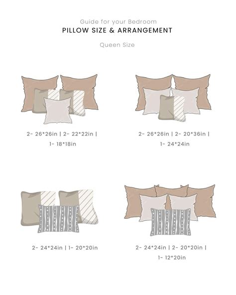 Pillow Size and Arrangement Guide for Queen Size Bed