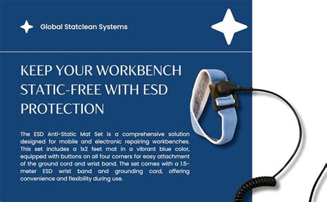 ESD ANTI STATIC MAT with Ground Cord & Wrist band 1 set for Mobile ...