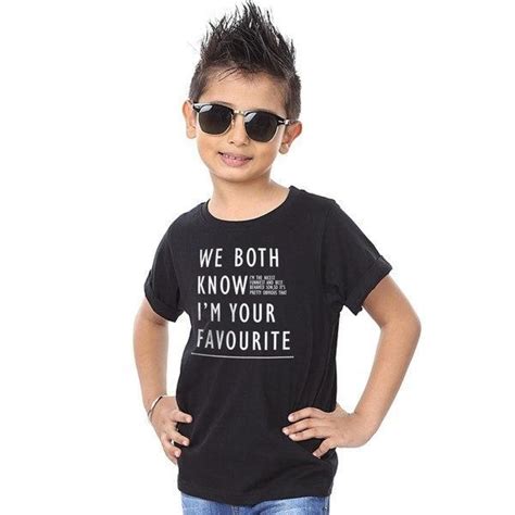 Buy BonOrganik We Both Know Quote Tees Boys Printed Cotton Half Slevee ...