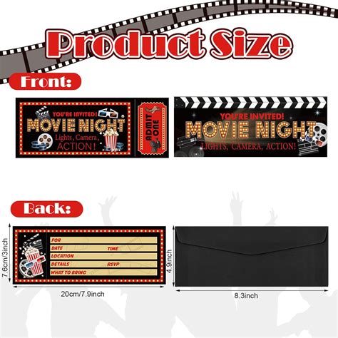 Woanger 50 Pieces Movie Party Invitations with India | Ubuy