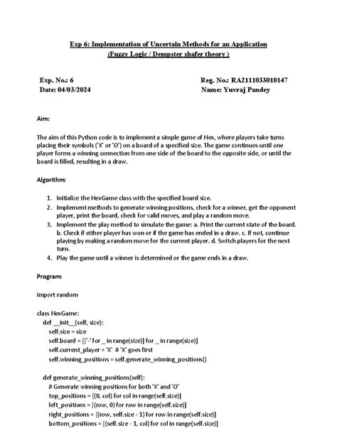 AI LAB Exp 6 - ALL Practical Material. - Exp 6: Implementation of ...