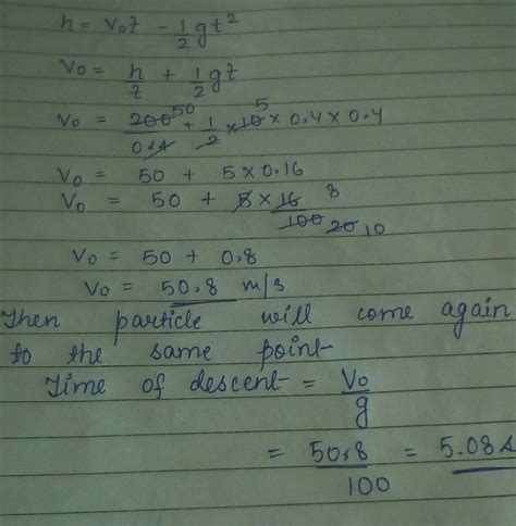 A particle is projected from the ground at t = 0. The particle reaches ...