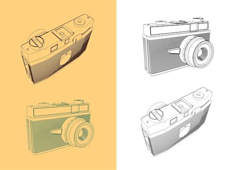 Film camera illustrations | Premium Vector