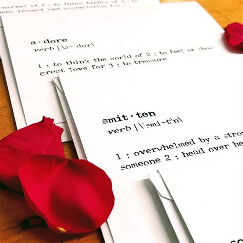 Smitten Definition Greeting Card in Typewriter Font With Envelope and ...