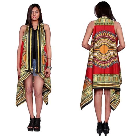 Buy Handicraft-Palace Red Dashiki Floral Printed Kimono Bikini Cover up ...