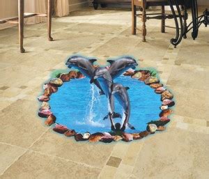 Varadvinayak 90 cm Jumping Fish Floor Sticker, Medium self Adhesive ...