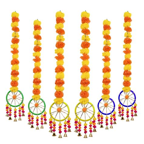 Buy Kaameri Bazaar Wool Handmade Artificial Marigold Fluffy Flowers ...